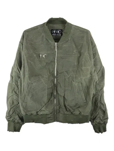 Thug Club Charlie Bomber Jacket In Green
