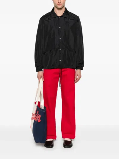 Bode Black Nylon Track Jacket In Black