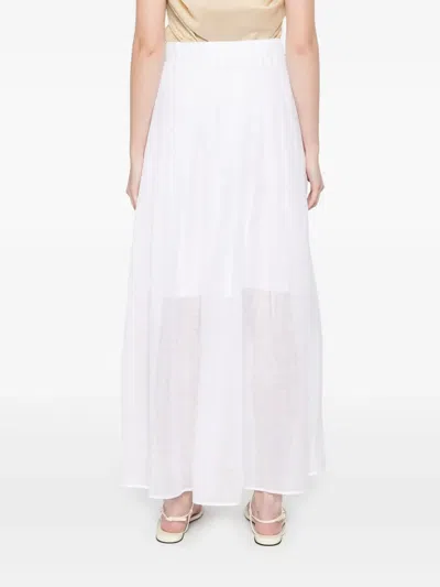 Iris Von Arnim Linen Midi Skirt In White