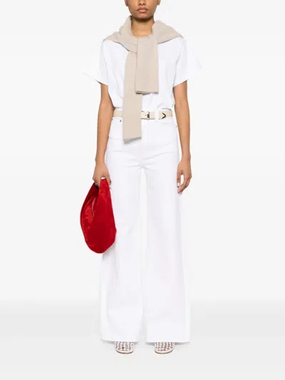 Khaite Devra T-shirt With White Pico In White