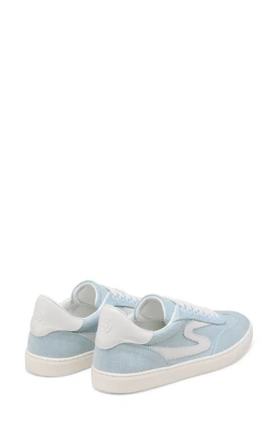 Stuart Weitzman Low Top Runaround Sneakers With Suede Finish In Blue