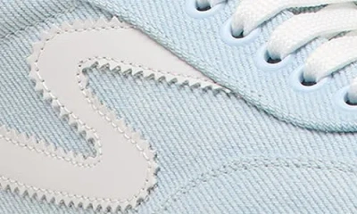 Stuart Weitzman Low Top Runaround Sneakers With Suede Finish In Blue