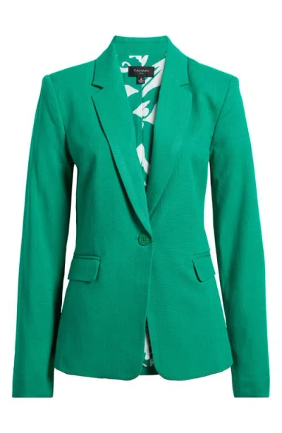 Tahari Asl One-button Blazer In Green