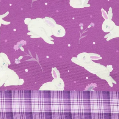 Northlight Hopping Bunnies Plaid Easter Kitchen Oven Mitts In Purple