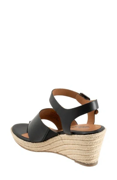 Softwalk ® Hilo Ankle Strap Espadrille Platform Wedge Sandal In Black
