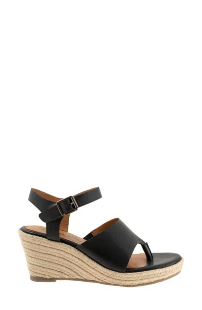 Softwalk ® Hilo Ankle Strap Espadrille Platform Wedge Sandal In Black