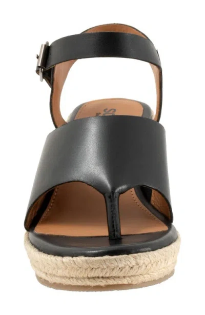 Softwalk ® Hilo Ankle Strap Espadrille Platform Wedge Sandal In Black
