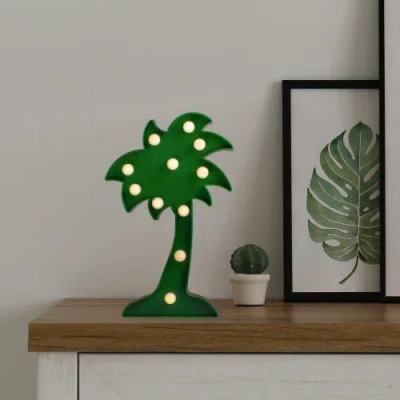 Northlight 10" Green Palm Tree Led Marquee Wall Sign In Green