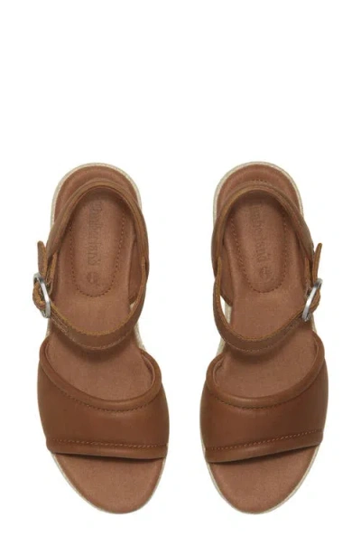 Timberland Santorini Sun Espadrille Sandal In Rust Full Grain