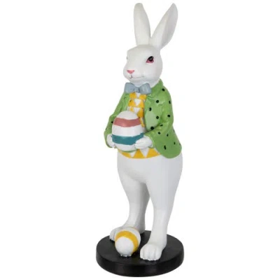 Northlight Rabbit Holding Easter Egg Outdoor Garden Statue In Multi