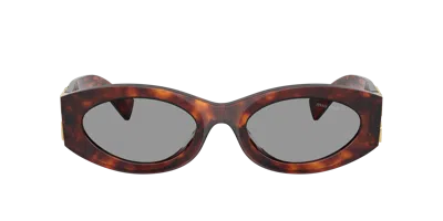 Miu Miu Cat-eye Sunglasses With Glossy Finish And Distinctive Detailing In Grey