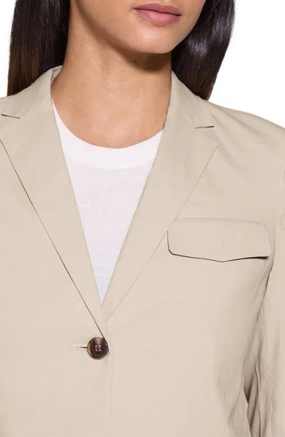 Theory Shrunked Crop Linen Blend Blazer In Straw