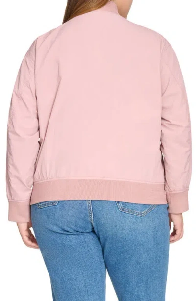 Levi's Trendy Plus Size Lightweight Zip-front Bomber Jacket In Dusty Rose