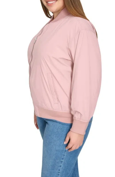 Levi's Trendy Plus Size Lightweight Zip-front Bomber Jacket In Dusty Rose