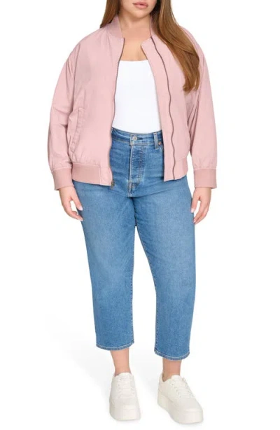 Levi's Trendy Plus Size Lightweight Zip-front Bomber Jacket In Dusty Rose