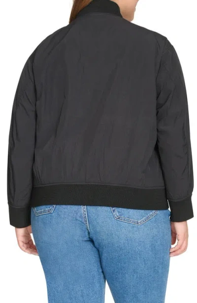 Levi's Trendy Plus Size Lightweight Zip-front Bomber Jacket In Black