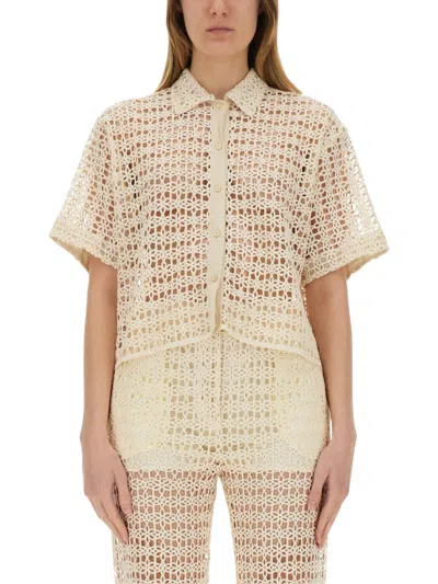 Alysi Macramé Shirt In Neutral
