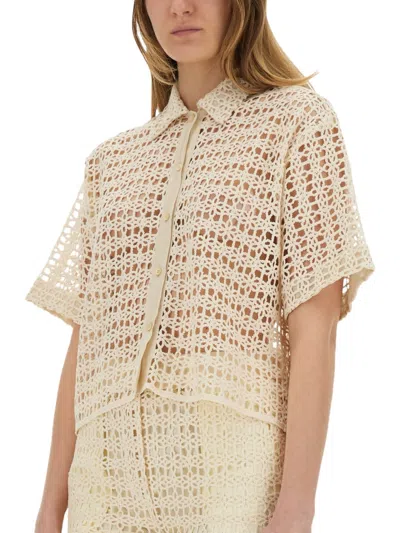 Alysi Macramé Shirt In Neutral