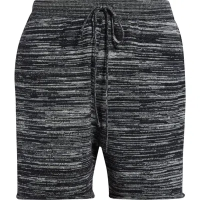 Waste Yarn Project James Space Dye One Of A Kind Drawstring Shorts In Black Melange