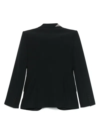Alexander Mcqueen Embellished Padded-shoulders Blazer In Black