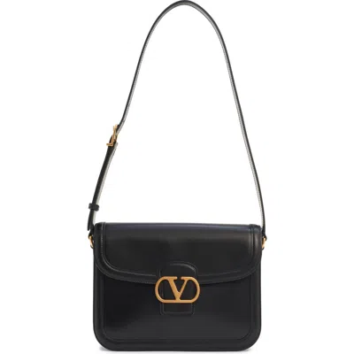 Valentino Garavani 9to5 Leather Shoulder Bag With Vlogo Signature Closure In Black