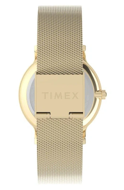 Timex Women's Quartz Analog Gold-tone Stainless Steel Watch, 34mm In Gold