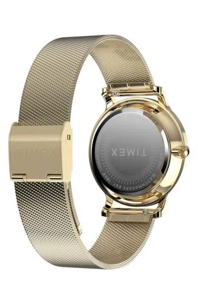 Timex Women's Quartz Analog Gold-tone Stainless Steel Watch, 34mm In Gold
