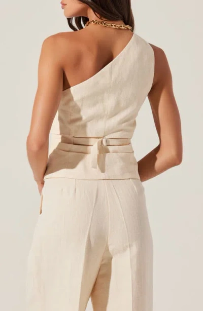 Astr Bryony One Shoulder Vest In Cream In Cream