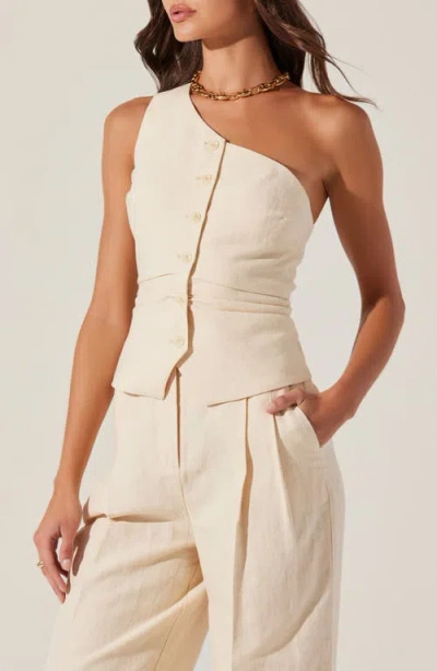 Astr Bryony One Shoulder Vest In Cream In Cream