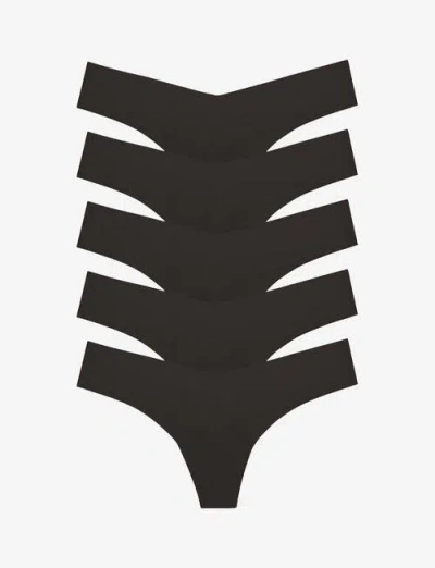 Commando Classic Solid Thong 5-pack In Beige