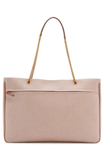 Valentino Large Canvas And Leather Viva Superstar Tote Bag In Brown