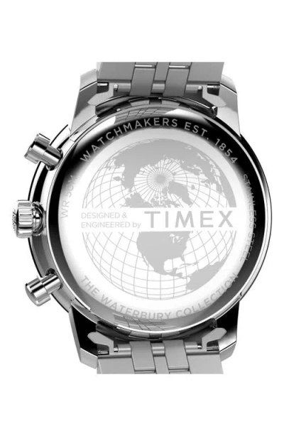 Timex Mens Green Tw2y23600 Waterbury Metropolitan Chronograph Stainless-steel Bracelet Watch In Green