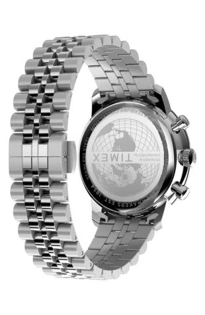 Timex Mens Green Tw2y23600 Waterbury Metropolitan Chronograph Stainless-steel Bracelet Watch In Green