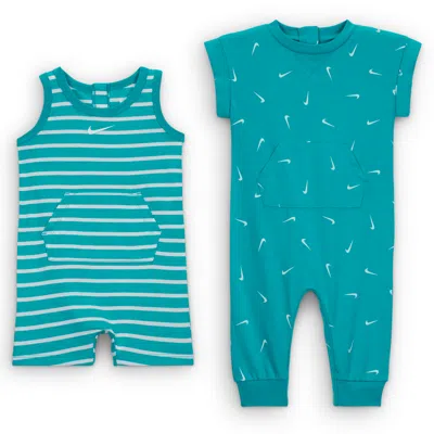Nike Essentials Baby (0-9m) Short Sleeve And Tank Top 2-pack Romper Set In Green