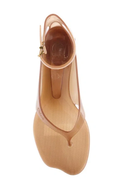 Chloé Chloe Women Biscuit Tpu Chloe Jelly Thong Sandals In Brown