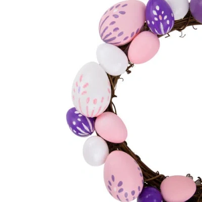 Northlight 10in Pastel Easter Egg Spring Wreath In Pink