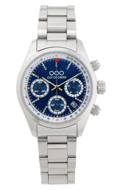Out Of Order Sporty Chronograph Bracelet Watch, 40mm In Blue