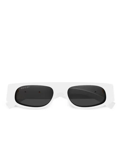 Gucci Rectangle-frame Sunglasses In White
