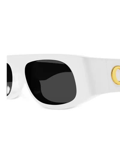 Gucci Rectangle-frame Sunglasses In White