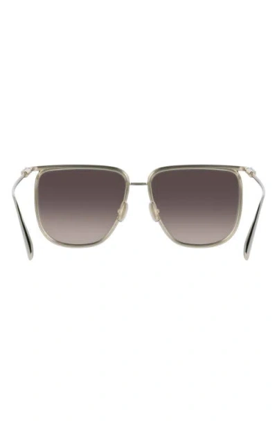 Ferragamo 58mm Gradient Modified Rectangular Sunglasses In Gold/brown Gradient