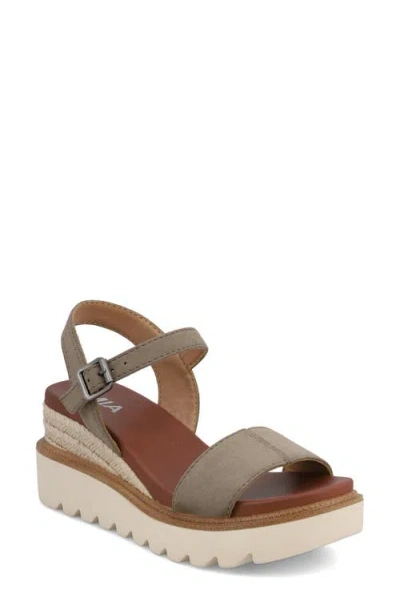 Mia Women's Ophidia Round Toe Wedge Sandals In Taupe