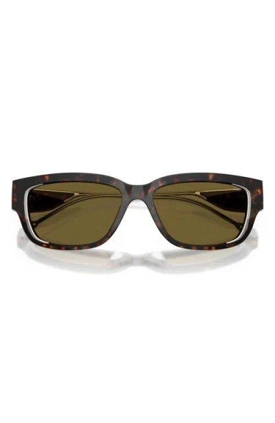Diesel ® Geck-d 56mm Rectangular Sunglasses In Brown