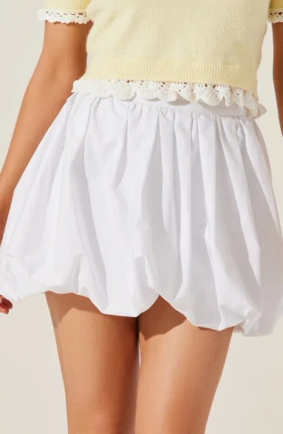 Astr The Label Libi Bubble Hem Miniskirt In White