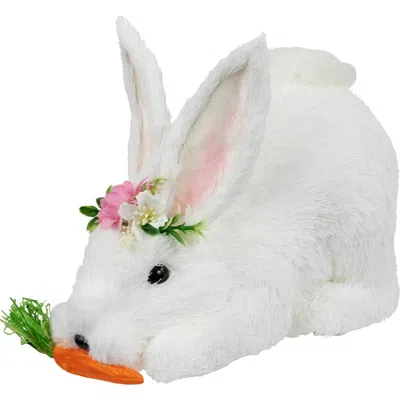 Northlight Easter Rabbit With Carrot Figurine In White