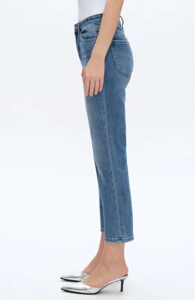 Bayeas High Waist Ankle Straight Leg Jeans In Dark Bluednu