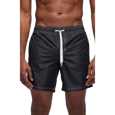 Sundek Drawstring Swim Trunks In Black