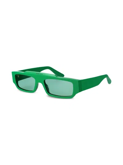Gucci 55mm Rectangular Sunglasses In Green