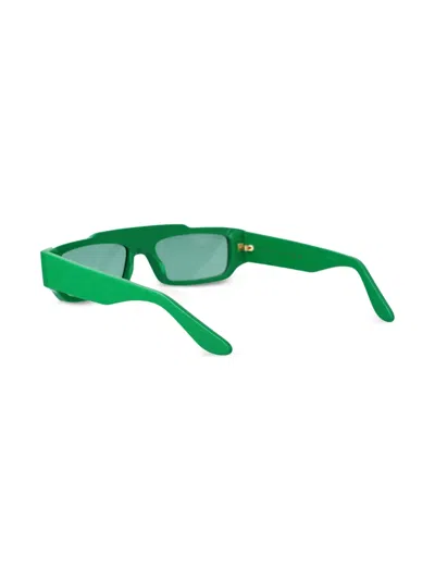 Gucci 55mm Rectangular Sunglasses In Green