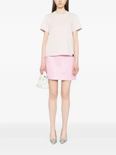 Courrèges Sleeve Crew Neck Straight Hem In Pink