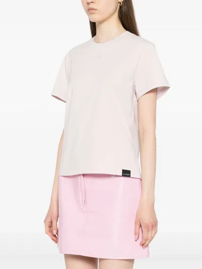 Courrèges Sleeve Crew Neck Straight Hem In Pink